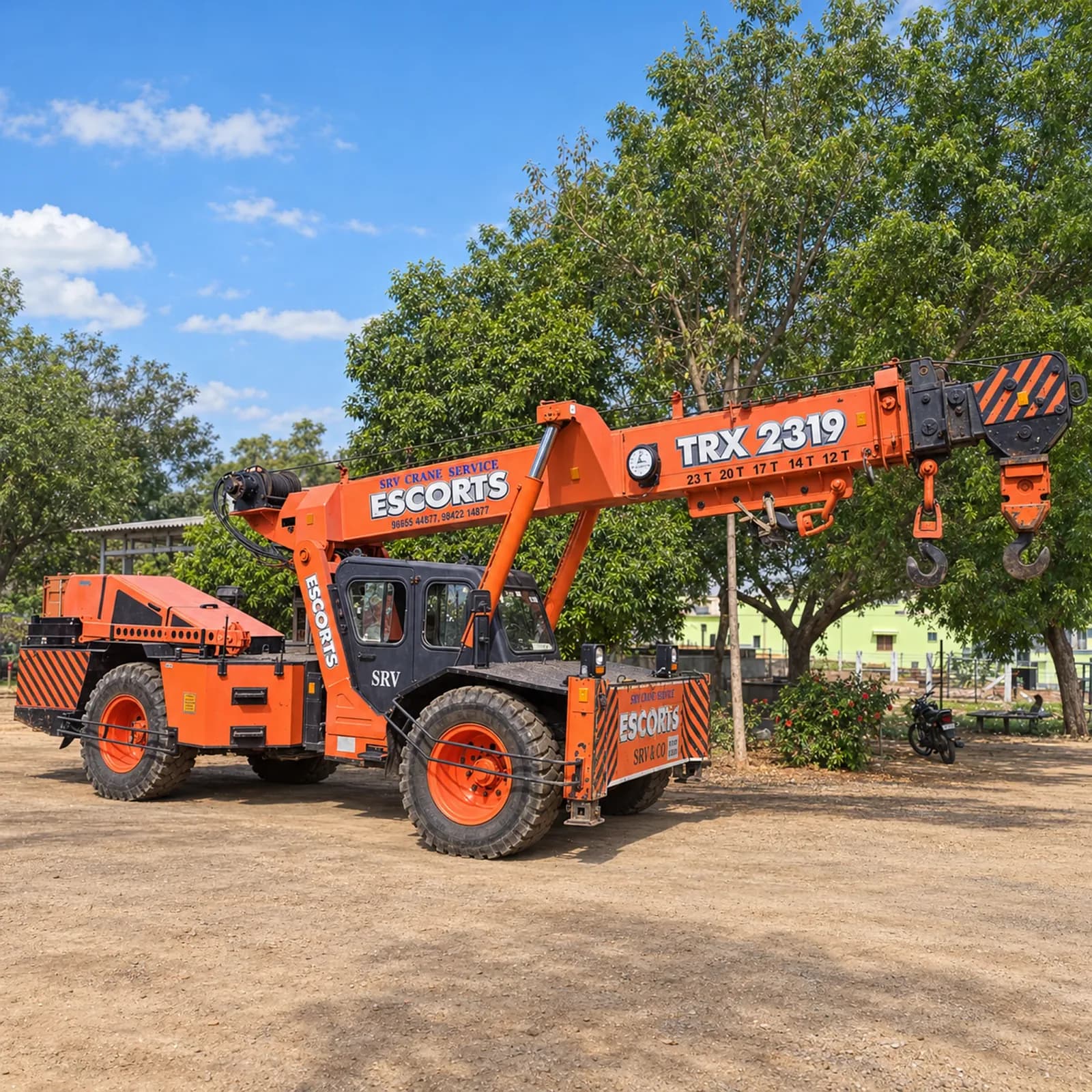SRV AND CO Escorts pick-and-carry mobile crane in the yard